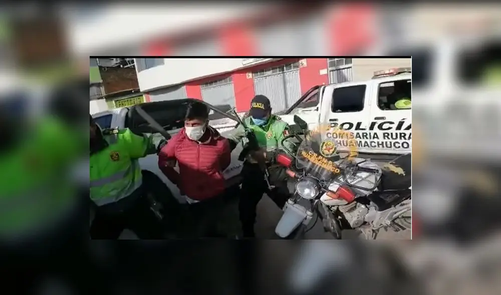 Isidoro Rodríguez fue capturado en la plaza de armas de Huamachuco. Foto: captura HCO TV