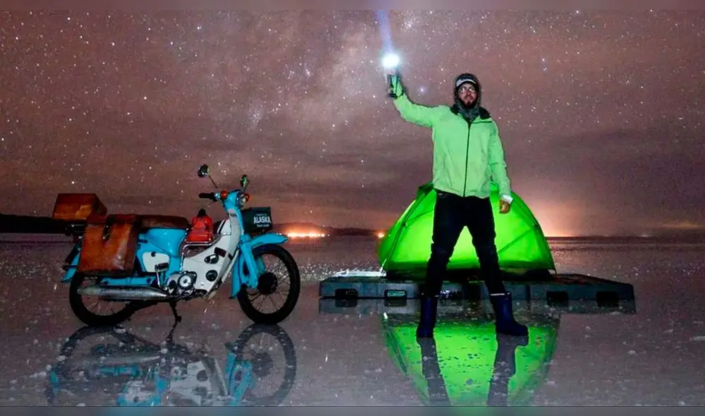 Pablo Imhoff durante su paso por el Salar de Uyuni, en Bolivia. Foto: Opinión