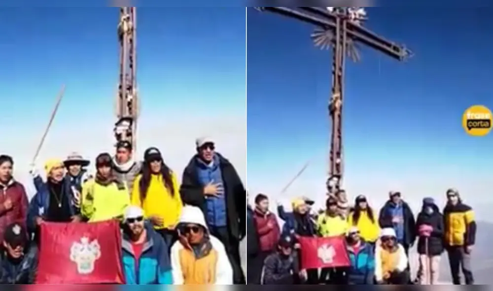 Arequipeños en la cima del volcán Misti. Foto: Frase Corta