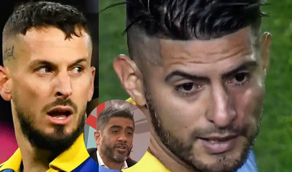 Carlos Zambrano y Dario Benedetto se fueron a los golpes en el entretiempo del Boca Juniors vs. Racing. Foto: composición GLR/AFP