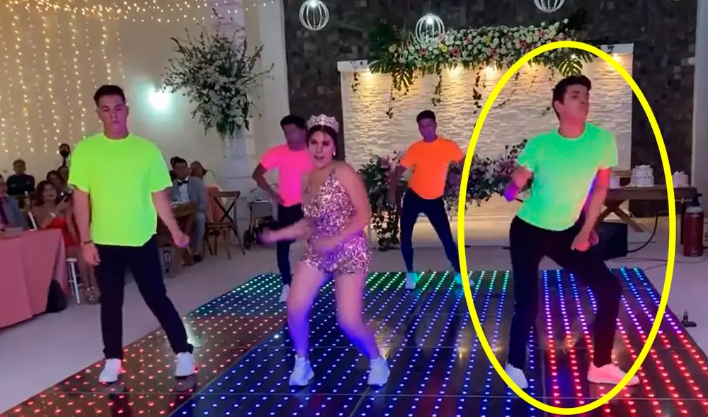 Producto de los nervios, la quinceañera trató de impresionar y seguir los pasos en medio de la pista de baile. Foto: composición LR/Facebook