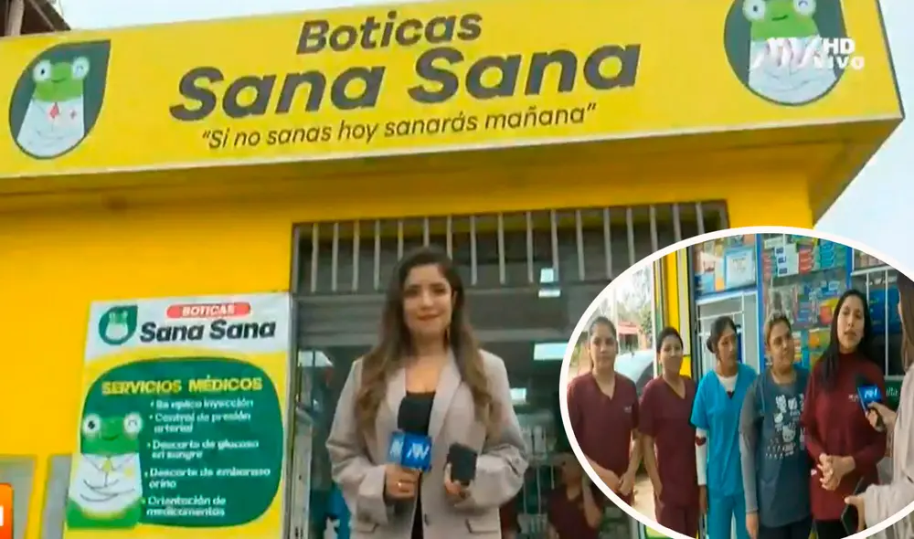 Gracias a la difusión que le dio un joven en su cuenta TikTok, el establecimiento farmacéutico ha causado furor en Villa El Salvador y otros distritos limeños. Foto: composición LR/ATV