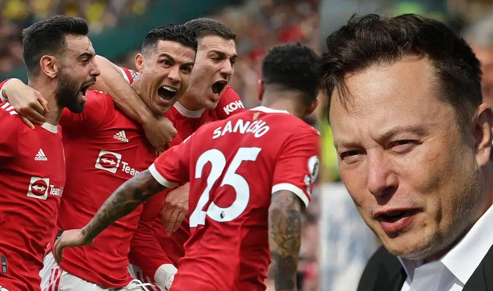 Elon Musk bromeó con comprar el Manchester United. Foto: composición LR/AFP Elon Musk bromeó con comprar el Manchester United. Foto: composición LR/AFP