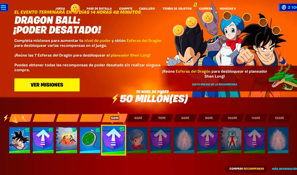 El evento Poder Desatado de Dragon Ball Super estará disponible en Fortnite hasta el 30 de agosto de 2022. Foto: Fortnite