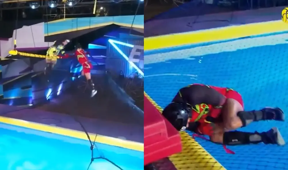 La fuerte caída de Said Palao. Foto: composición LR/América TV La fuerte caída de Said Palao. Foto: composición LR/América TV