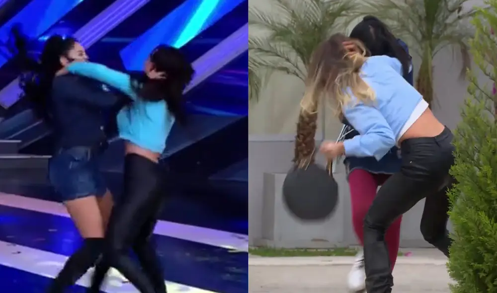 Durante el reto de actuación, Michelle Soifer y Rosángela Espinoza dejaron en evidencia su rivalidad al imitar escena de "Al fondo hay sitio". Foto: composición/América TV