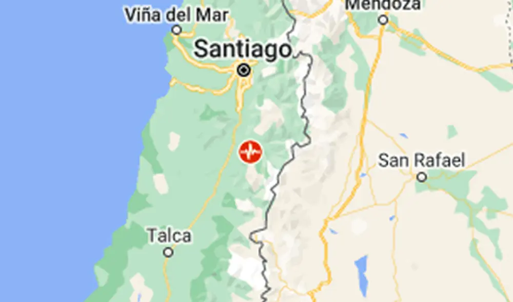 Temblor hoy, miércoles 17 de agosto, en Rancagua, al sur de Chile. Foto: captura Google