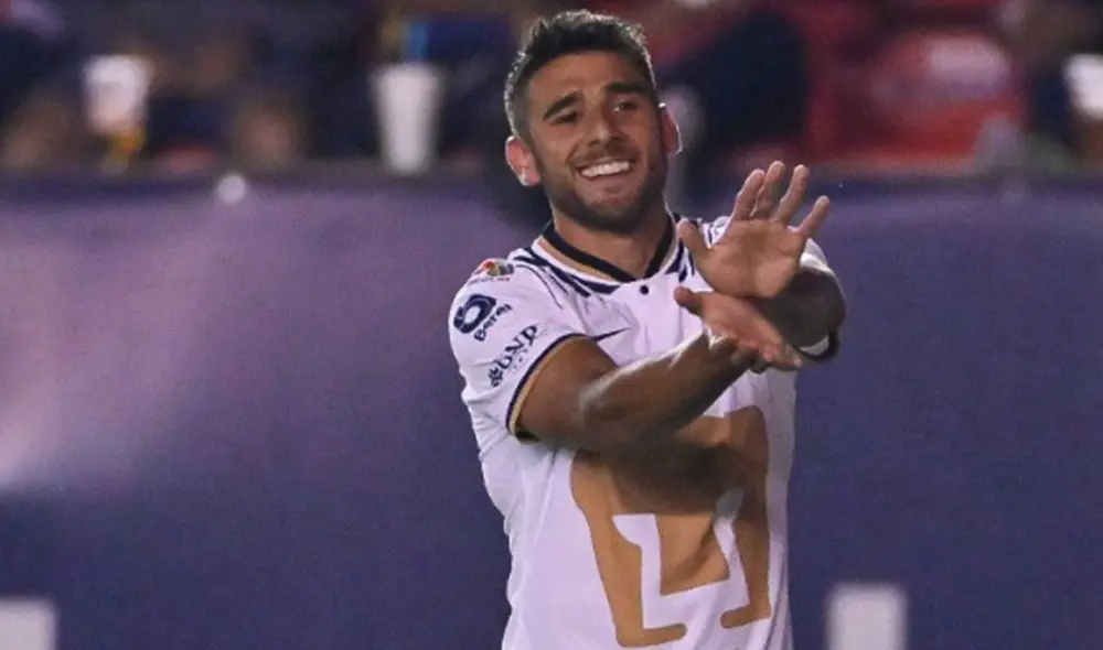 El delantero argentino llegó a los tres tantos con los felinos. Foto: Liga MX El delantero argentino llegó a los tres tantos con los felinos. Foto: Liga MX