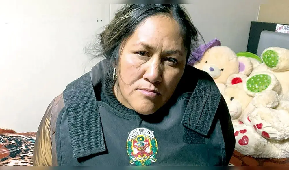 Detenida. Mujer fue intervenida con resto de investigados. Foto: PNP Detenida. Mujer fue intervenida con resto de investigados. Foto: PNP