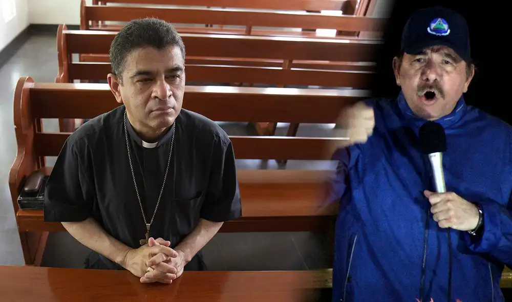 Rolando Álvarez, obispo de Diócesis de Matagalpa, norte del país y crítico del gobierno de Daniel Ortega. Foto: composición LR/EFE/AFP Rolando Álvarez, obispo de Diócesis de Matagalpa, norte del país y crítico del gobierno de Daniel Ortega. Foto: composición LR/EFE/AFP