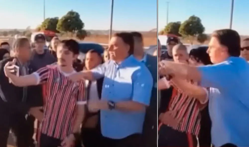 El altercado ocurrió cuando un sonriente Bolsonaro, que ya se encuentra en campaña electoral de cara a los comicios de octubre, saludaba a seguidores al exterior del Palacio de la Alvorada. Foto: captura / YouTube O POVO Online