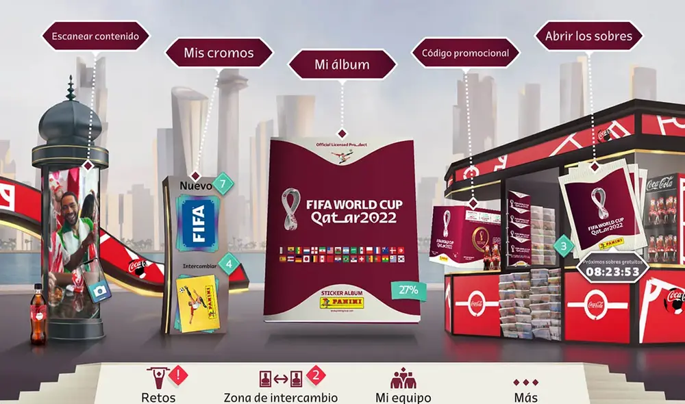 Así luce la aplicación del Álbum Virtual Qatar 2022. Foto: FIFA/Panini Así luce la aplicación del Álbum Virtual Qatar 2022. Foto: FIFA/Panini