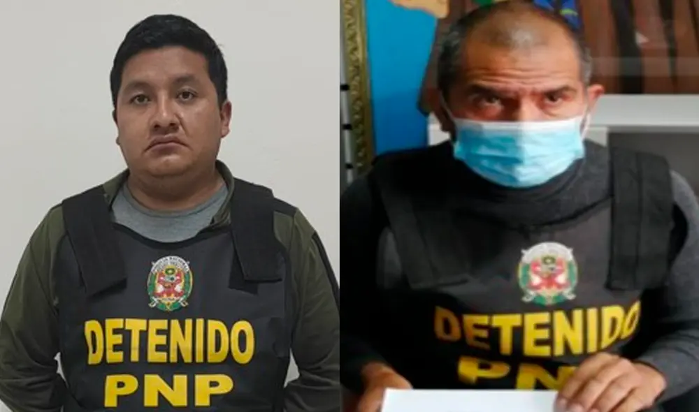 Freddy Bryan Arroyo Pizarro y Ricardo Villaverde Cuentas fueron detenidos por la Diviac. Foto: PNP Freddy Bryan Arroyo Pizarro y Ricardo Villaverde Cuentas fueron detenidos por la Diviac. Foto: PNP