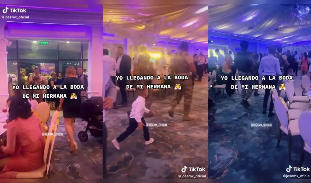 Los militares acompañaron a un familiar de los recién casados. Foto: composición LR/@josemx_oficial/TikTok Los militares acompañaron a un familiar de los recién casados. Foto: composición LR/@josemx_oficial/TikTok