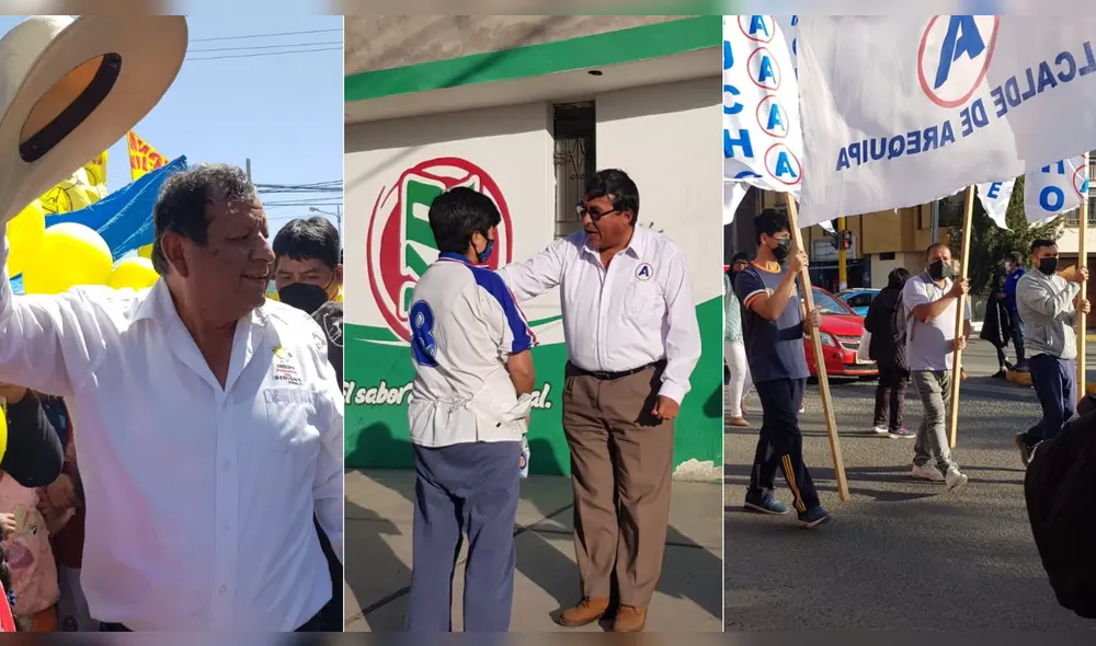 Candidatos a la alcaldía de Arequipa recurren al contacto directo para conseguir los votos. Foto: La República Candidatos a la alcaldía de Arequipa recurren al contacto directo para conseguir los votos. Foto: La República