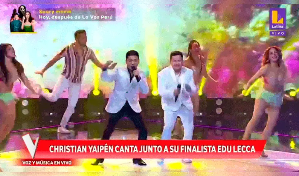 Christian Yaipén y Edu Lecca se presentaron en la final de "La voz Perú". Foto: Latina Christian Yaipén y Edu Lecca se presentaron en la final de "La voz Perú". Foto: Latina