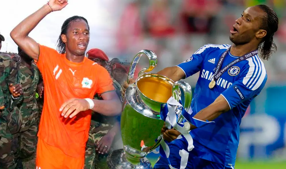 Didier Drogba es el máximo goleador histórico de la selección de Costa de Marfil. Foto: composición LR/AFP/@FutboliPolitica/Twitter