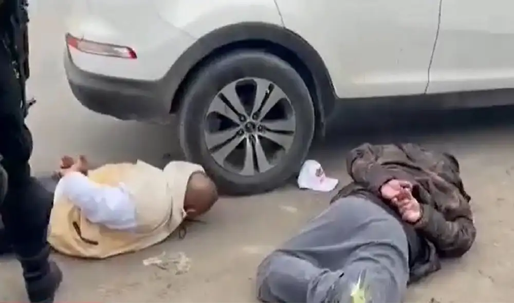 Los malhechores fueron identificados como Franklin Lázaro Guerrero, alias ‘Loco Frank’ (29), y Ernesto Sandoval Ballenas (41). Foto: captura América TV