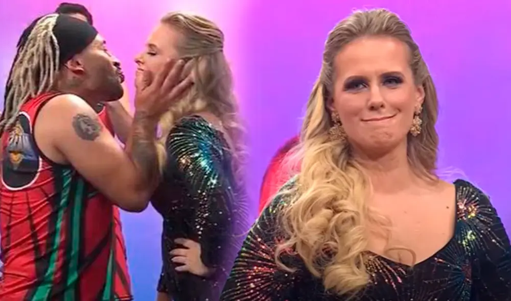 Zumba sorprendió al robarle un beso a Rossana Fernández Maldonado. Foto: captura/Willax