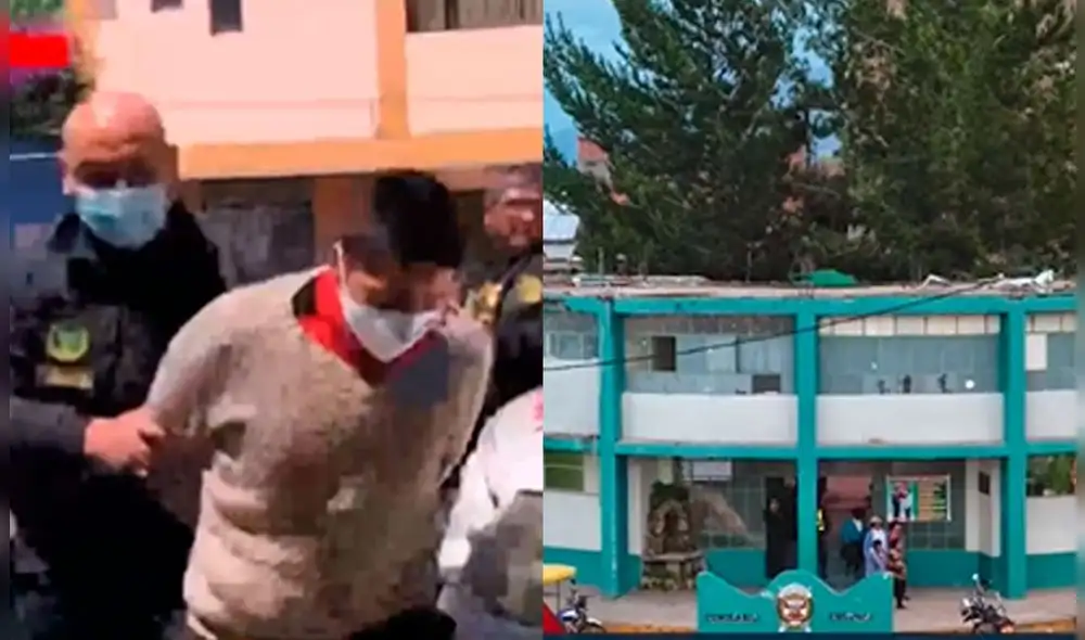 Estos sujetos cometieron este delito en una habitación ubicada a la espalda de la comisaría. Foto: captura de Cadena TVHuancayo