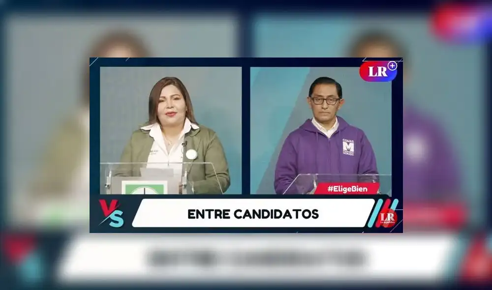 Wilfer Carlos, del Partido Morado, y Roxana Ari, del partido Frente Esperanza. Foto: captura de LR+