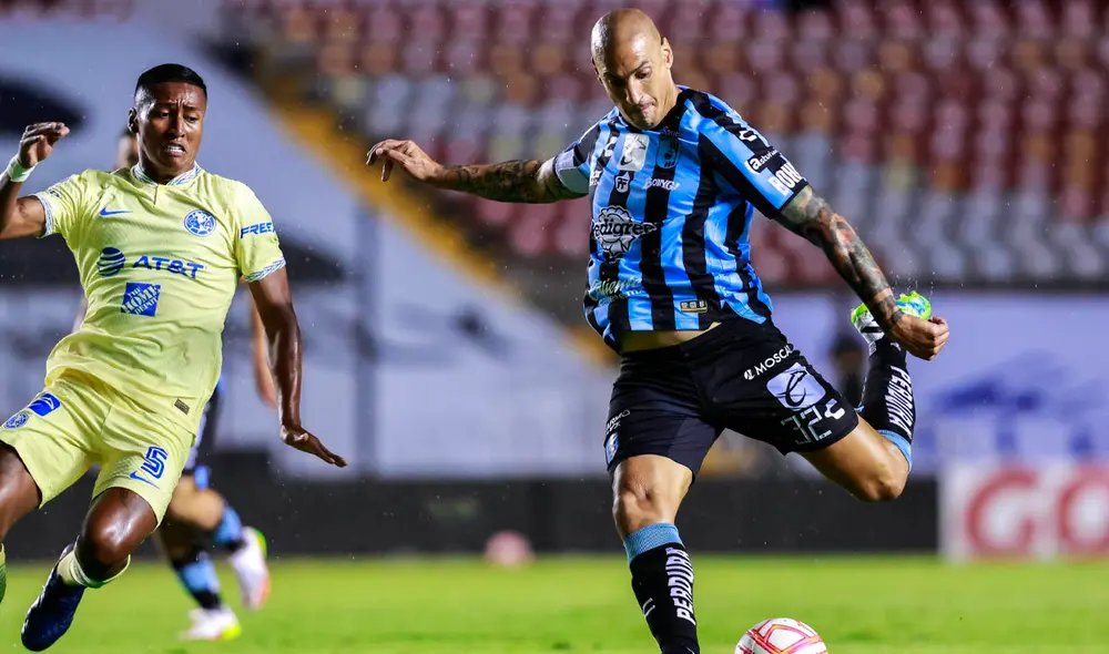 Pedro Aquino es titular en el partido el América contra Querétaro. Foto: Club Querétaro