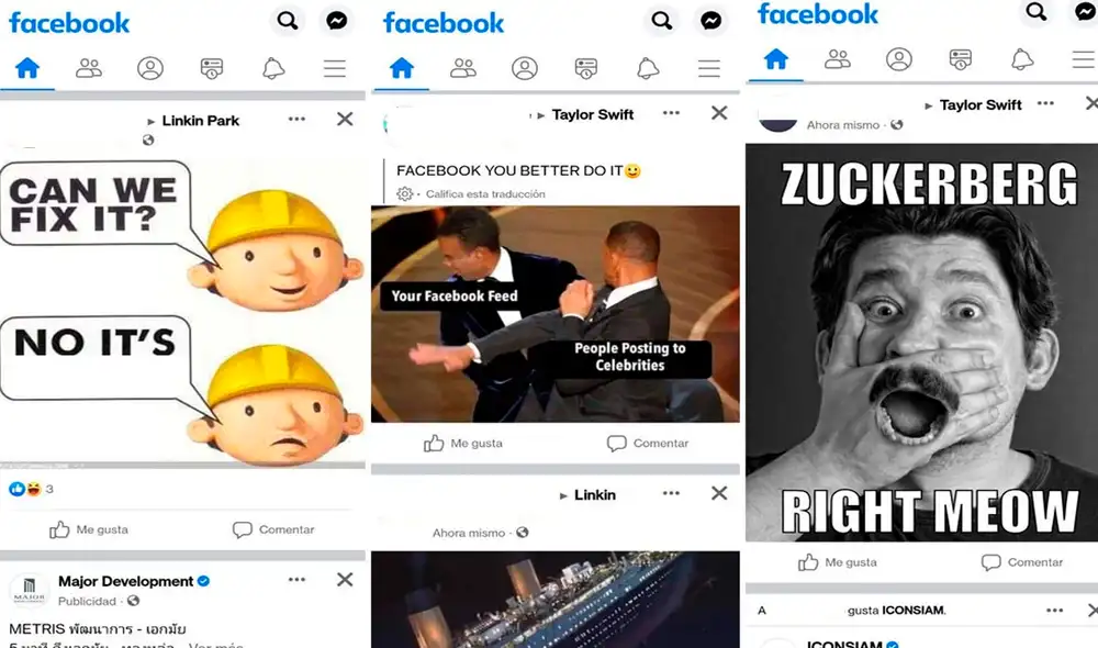 Publicaciones extrañas que aparecían en el Facebook de los usuarios. Foto: Xataka