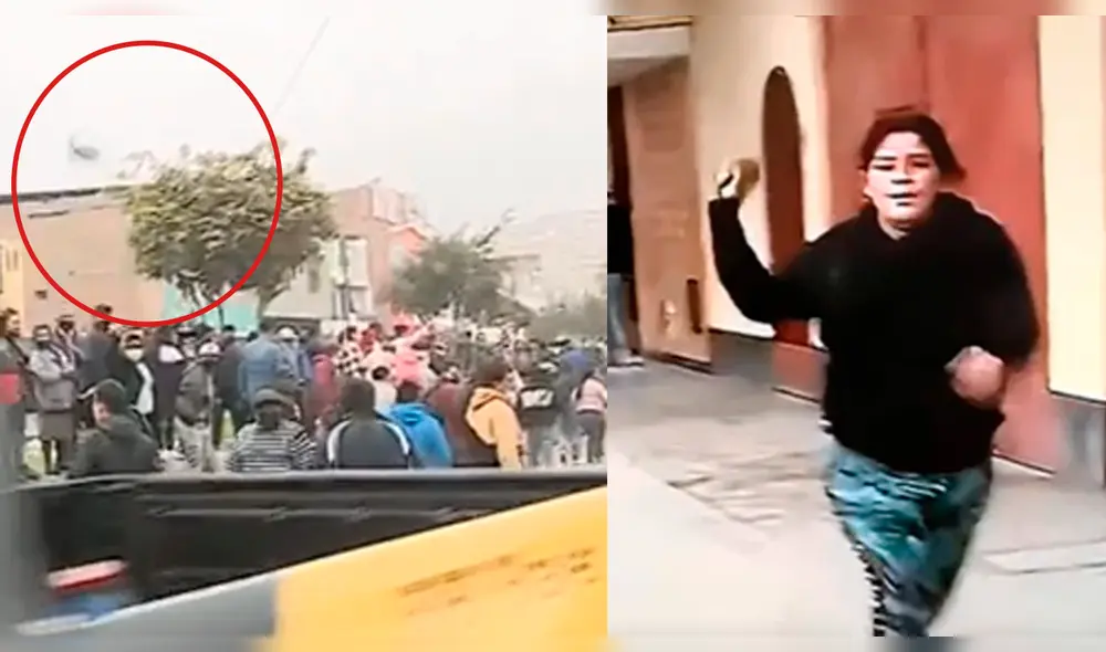 Personas lanzaron también huevos e insultos contra la prensa. Foto: captura de Canal N