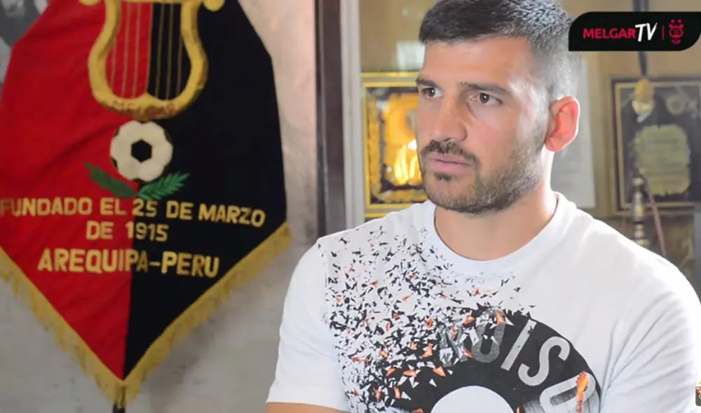 El delantero argentino dio una entrevista en la que habló sobre cómo fue su llegada a Melgar. Foto: captura de FBC Melgar TV El delantero argentino dio una entrevista en la que habló sobre cómo fue su llegada a Melgar. Foto: captura de FBC Melgar TV