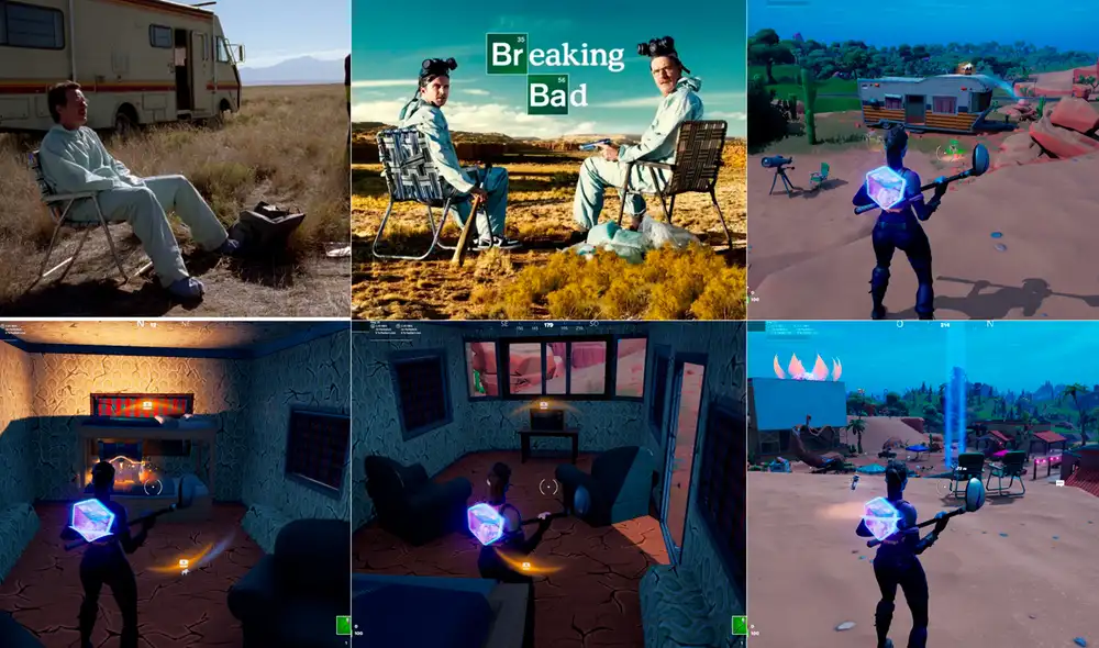 El hallazgo de una caravana en medio del desierto está siendo relacionado con el posible evento crossover Fortnite × "Breaking bad". Foto: JorgeMost/Twitter