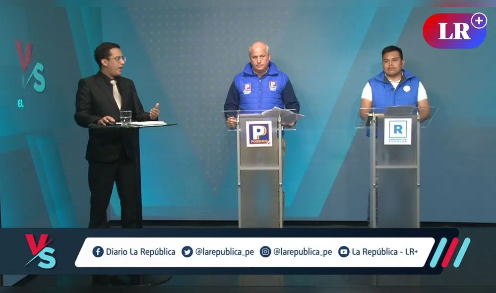 Jefferson Velazco de Renovación Popular y Juan Dupuy del partido Podemos Perú en #VersusElectoral. Foto: captura de LR+