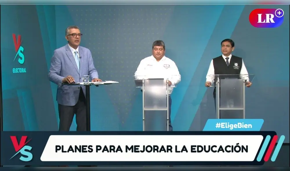 Beto Peralta del partido Somos Perú y Sandro Caller del Partido Patriótico del Perú en #VersusElectoral. Foto: captura de LR+ Beto Peralta del partido Somos Perú y Sandro Caller del Partido Patriótico del Perú en #VersusElectoral. Foto: captura de LR+