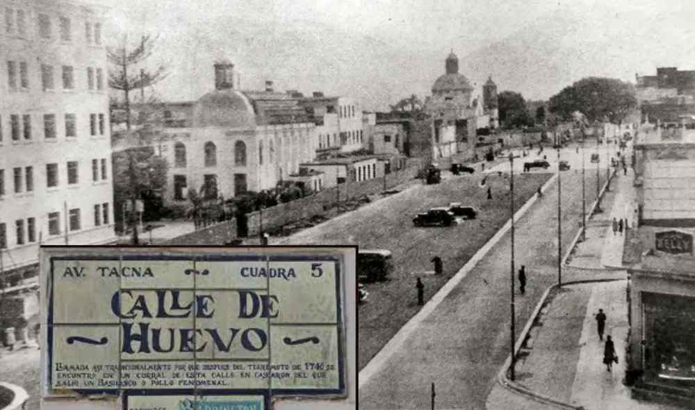 La calle del Huevo estuvo ubicada en lo que hoy es la cuadra 5 de la avenida Tacna. Foto: composición LR/Lima una Historia/Lima la Única