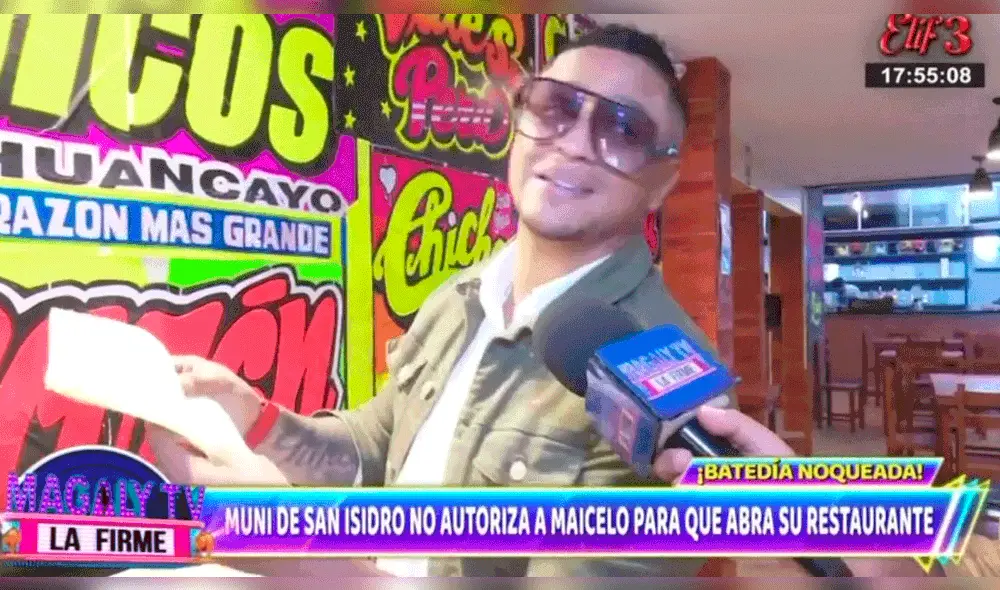 Jonathan Maicelo no puede abrir su restaurante por orden de la Municipalidad de San Isidro. Foto: captura de ATV