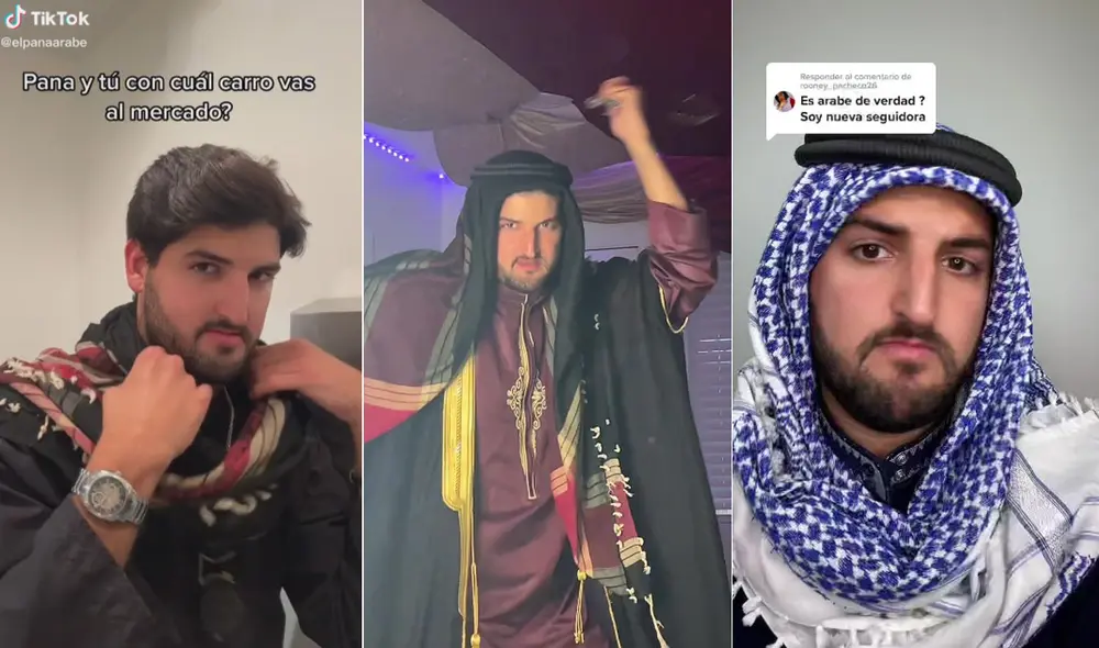 El 'pana árabe' cuenta con más de 19 millones de seguidores en TikTok. Foto: composición LR/Captura de TikTok/@elpanaarabe