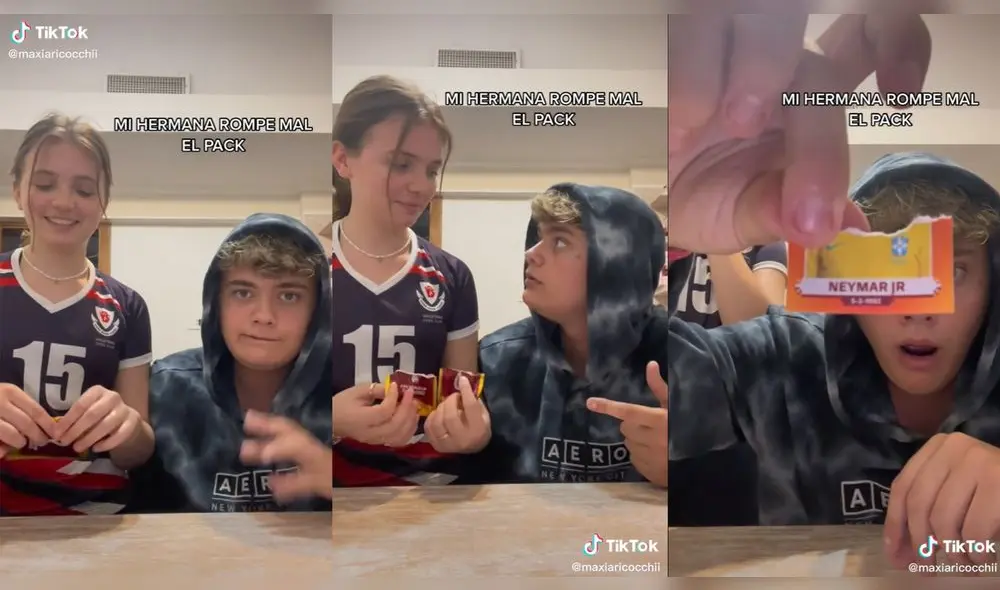 El joven no pudo creer que su hermana rompió su pack del Mundial. Foto: composición LR/ @maxiaricocchii/TikTok