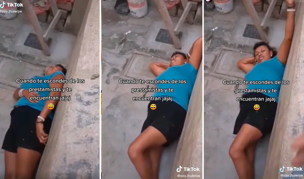 "Estoy echada porque hace calor”, le respondió la mujer al cobrador. Foto: composición LR/captura de TikTok/@Soy.jhulerpe
