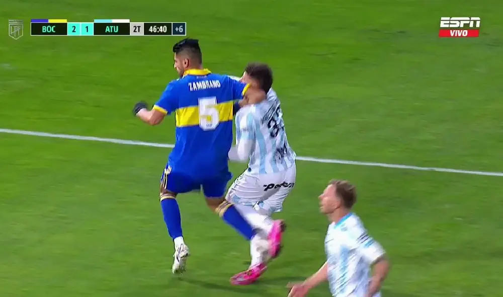 Carlos Zambrano fue titular ante Atlético Tucumán. Foto: captura de ESPN.