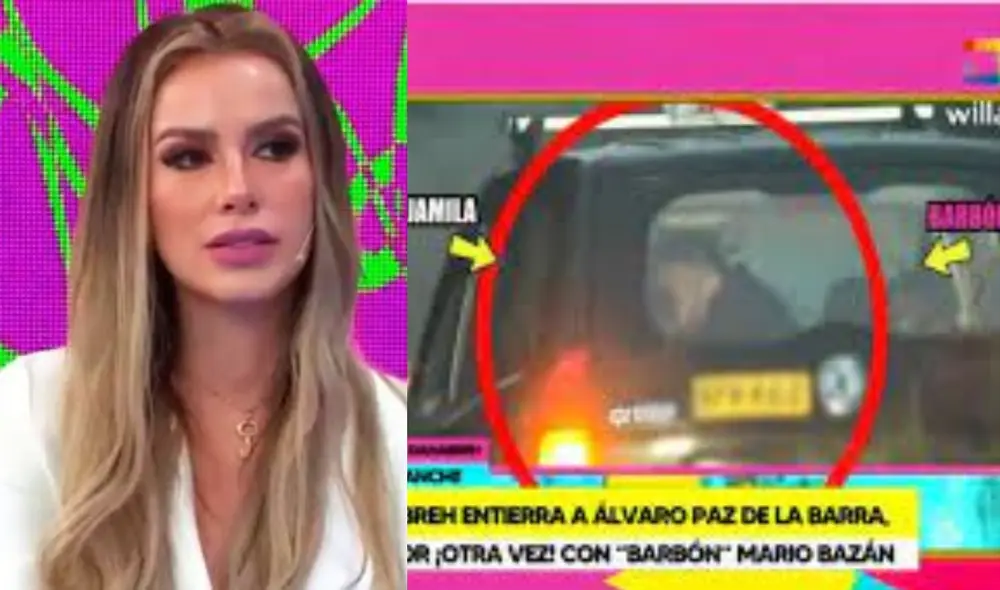 Jamila Dahabreh negó beso con Miguel Bazán. Foto: composición de LR/ captura de ATV/ captura de Willax TV Jamila Dahabreh negó beso con Miguel Bazán. Foto: composición de LR/ captura de ATV/ captura de Willax TV