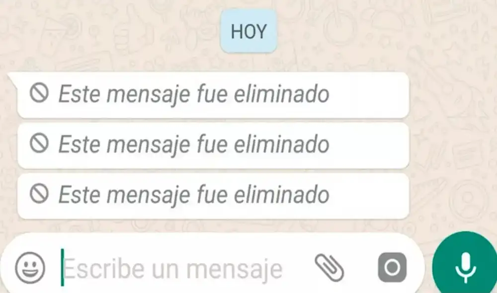 Es imposible saber qué decían los mensajes eliminados de WhatsApp, al menos de forma oficial. Foto: Grupo Informático