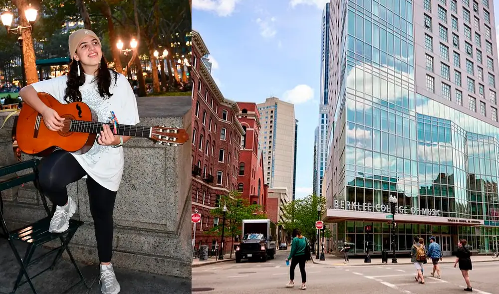 Atina Abusada cuenta cómo se enteró de que obtuvo una vacante para estudiar música en Berklee. Foto: Composición LR / Instagram / Atina music / Instagram /  Berklee