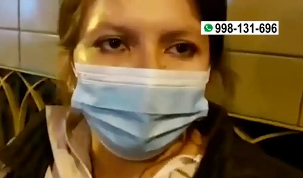 La mujer fue capturada cuando se disponía a estafar a un ciudadano. Foto: captura de América TV La mujer fue capturada cuando se disponía a estafar a un ciudadano. Foto: captura de América TV