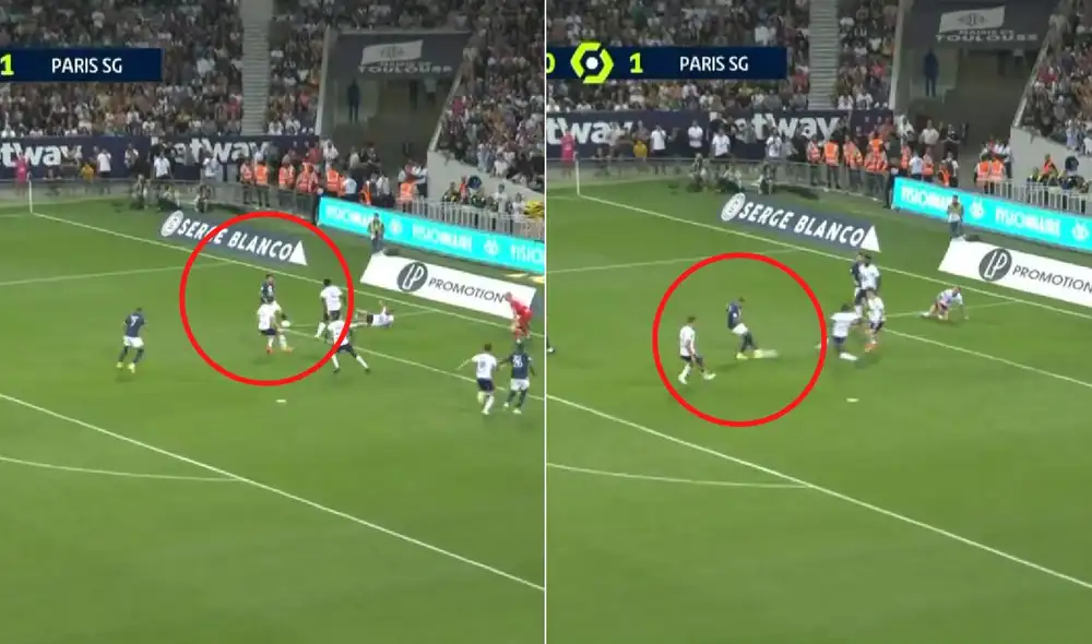 Gol de Mbappé tras pase de Messi. Foto: captura ESPN