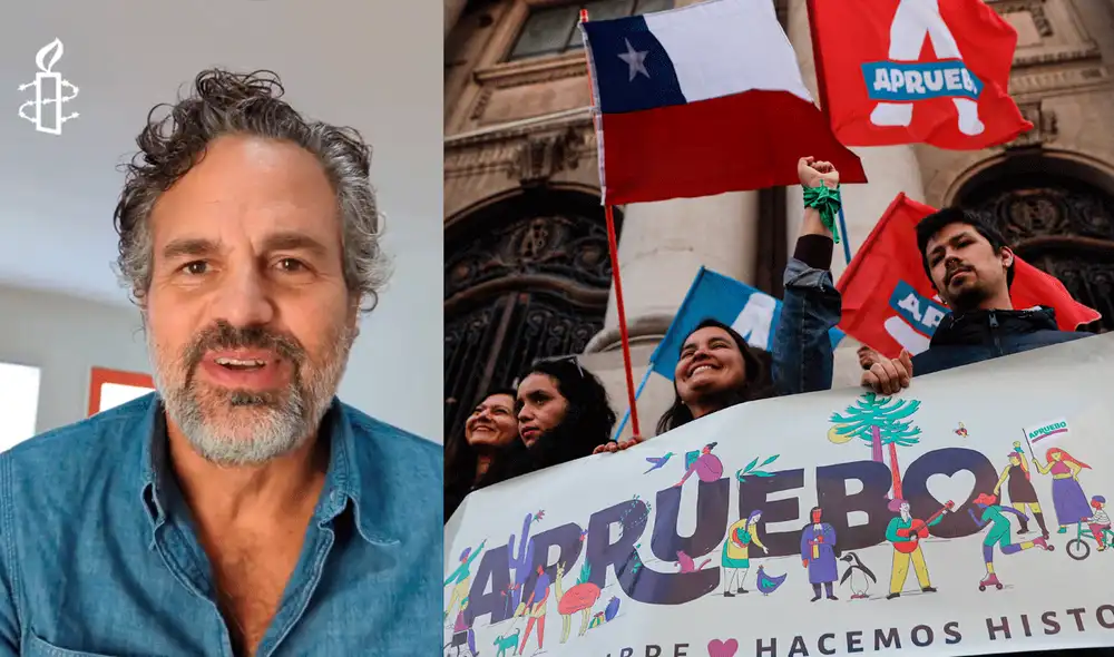 El mensaje llega a Chile una semana después de que el mismo Ruffalo publicara que “todos los ojos y la esperanza están puestos en Chile”. Foto: composición LR/Twitter/@AmnistiaOnline/AFP