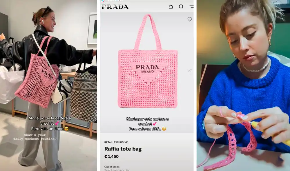 La joven siguió los pasos de un tutorial que vio en redes sociales para que le saliera igual al modelo de Prada. Foto: composición LR/TikTok/@cocahorment