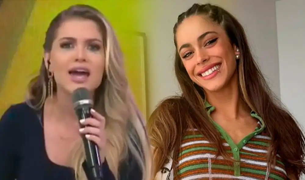 Brunella Horna enalteció a Tini Stoessel por su destacable show en Péru. Foto: composición/captura América TV/Tini Stoessel/Instagram