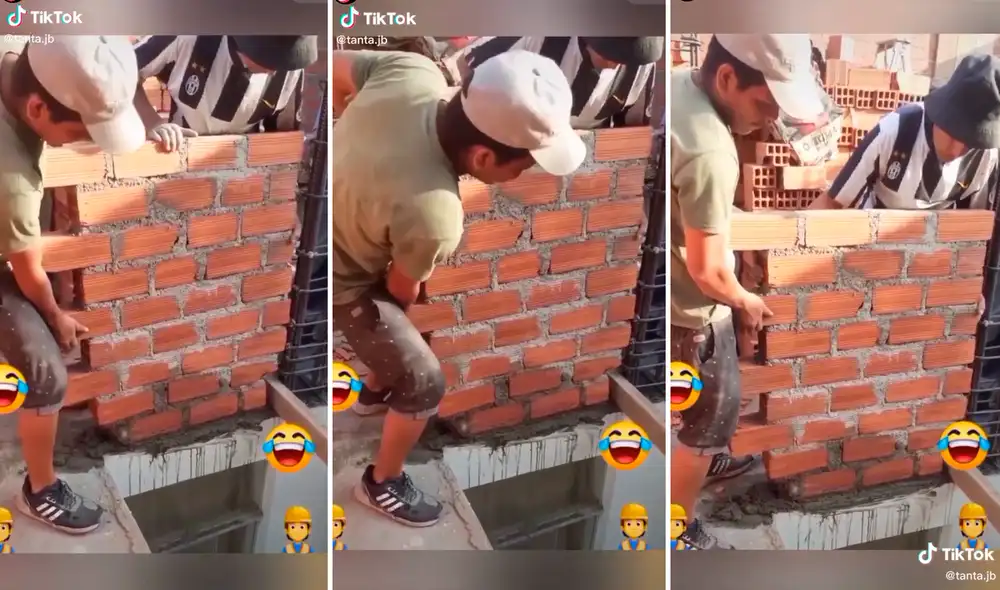 Las imágenes generaron diversas reacciones por el trabajo de los albañiles. Foto: composición LR/captura de TikTok/@Tanta.jb