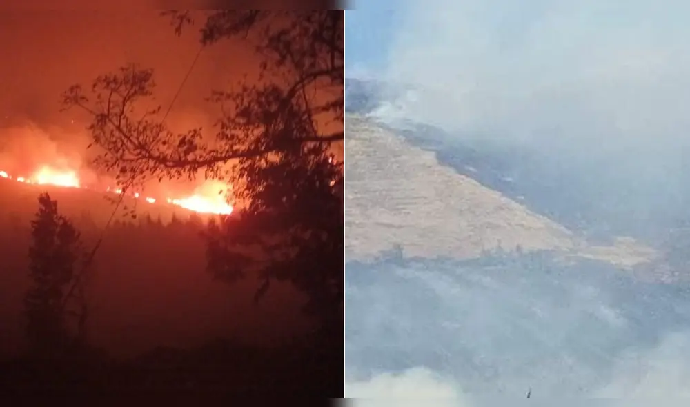 Se registra incendio forestal en el sector Pacor, del distrito de San Salvador, provincia de Calca. Foto: La República