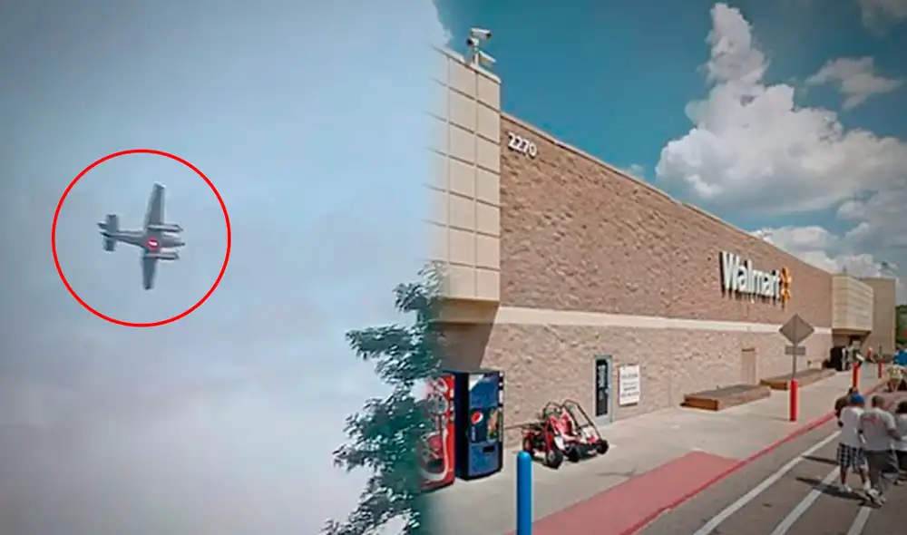 Piloto amenazó con estrellar el avión contra un Walmart, se desconoce si sigue en el aire. Foto: composición LR/Breaking Aviation News & Videos/Infobae Piloto amenazó con estrellar el avión contra un Walmart, se desconoce si sigue en el aire. Foto: composición LR/Breaking Aviation News & Videos/Infobae
