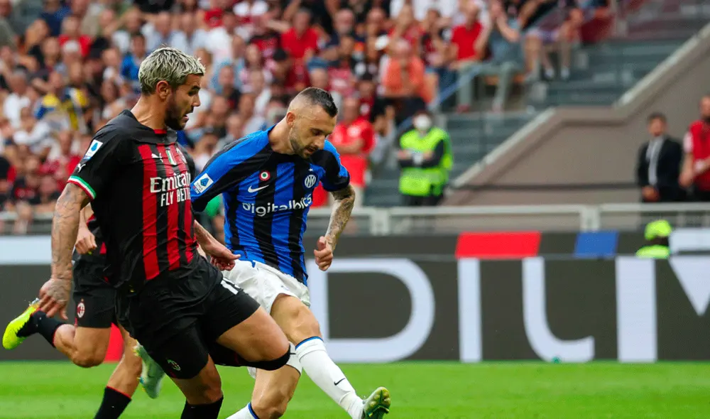 Inter y Milan se fueron al descanso empatados a uno. Foto: EFE